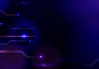 Neon technology background, dark purple design