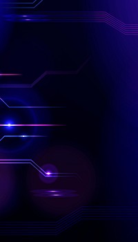 Neon technology mobile wallpaper, dark purple design