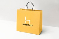Shopping paper bag mockup, minimal design psd