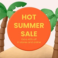 Summer sale Instagram post template, promotion vector