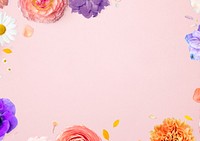 Spring flower frame background, pink design