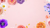 Pink Spring flower frame background