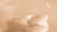 Pastel orange sky background, cloud aesthetic