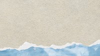 Beige paper textured desktop wallpaper, blue ripped paper border