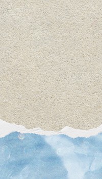 Beige paper textured mobile wallpaper, blue ripped paper border