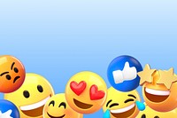 Cute emoticons border background, 3D rendering design