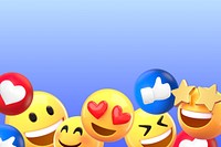 Cute emoticons border background, 3D rendering design