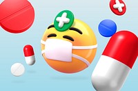 3D healthcare emoticon illustration