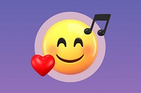 3D music lover emoticon illustration