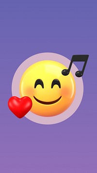 3D music lover iPhone wallpaper, emoticon hobby illustration
