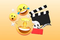 3D emoticon, movie time illustration