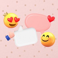 3D love chat messages, emoticon illustration