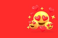 Love emoticons background red Valentine's Day