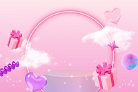 Valentine's Day product background, pink 3D design