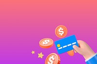 Credit card background, 3D colorful design