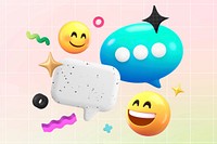 3D texting emoticons, pink gradient design