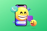 Happy emoticons video call on the phone