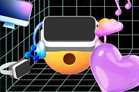 Emoticon wearing VR background, entertainment technology