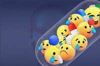 Capsule medicine background, 3D emoticons