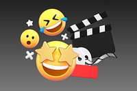 Movie lovers background, 3D film reel icon