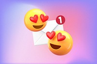 Love messages background, 3D emoticons