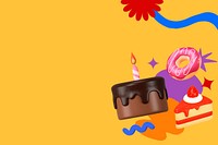 Birthday cake background, dessert remix media