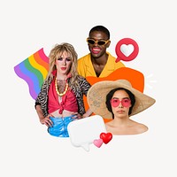LGBTQ+ pride, colorful remix clip art