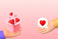 Hand giving love background, charity and donation