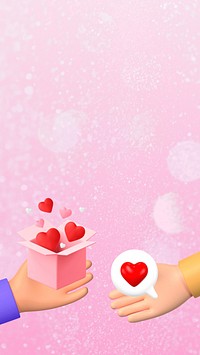 Hand giving love mobile wallpaper, charity and donation background