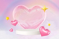 Valentine's product background, 3D heart display