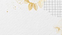 Beige textured border background, gold flower