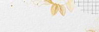 Beige paper textured background, gold flower border