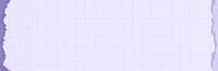 Pastel purple grid background, ripped paper border