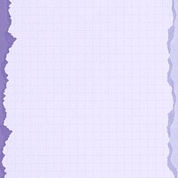 Pastel purple grid background, ripped paper border