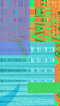 VHS glitch iPhone wallpaper, colorful design