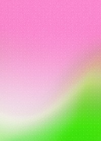 Pink gradient background, green wave border