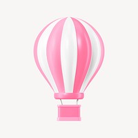 Pink hot air balloon, 3D rendering illustration