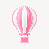 Pink hot air balloon, 3D collage element psd