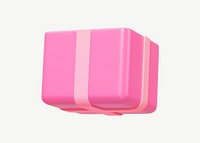 Pink gift box, 3D collage element psd