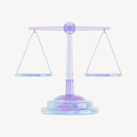 Holographic justice scale, 3D law illustration