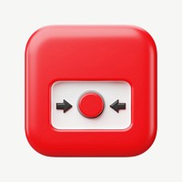 3D emergency alarm button, collage element psd