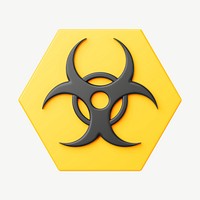 3D biohazard sign, collage element psd