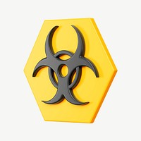 3D biohazard sign, collage element psd