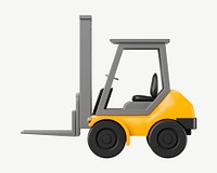 3D forklift truck, collage element psd