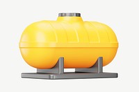 3D yellow water tank, collage element psd