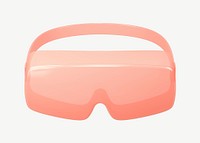 3D pink safety goggles, collage element psd