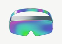 3D iridescent safety goggles, collage element psd