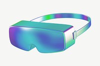 3D iridescent safety goggles, collage element psd