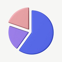 3D pie chart collage element psd