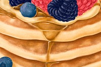 Blueberry pancake dessert background, food illustration